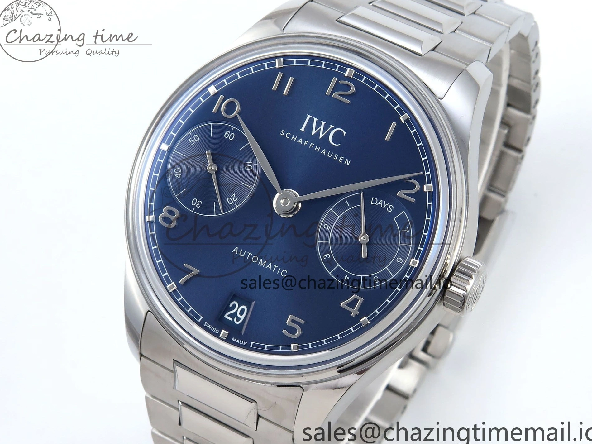 MIROTIME 0111 Portugieser Auto IWC0562E APSF 1:1 Best Edition Blue Dial on SS Bracelet A Timeless 6997